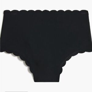 J.Crew Factory High-rise Scalloped Bikini Bottom Black